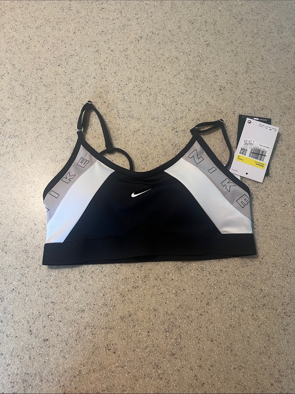Nike Two-Tone Black and White Medium Support Sports Bra
